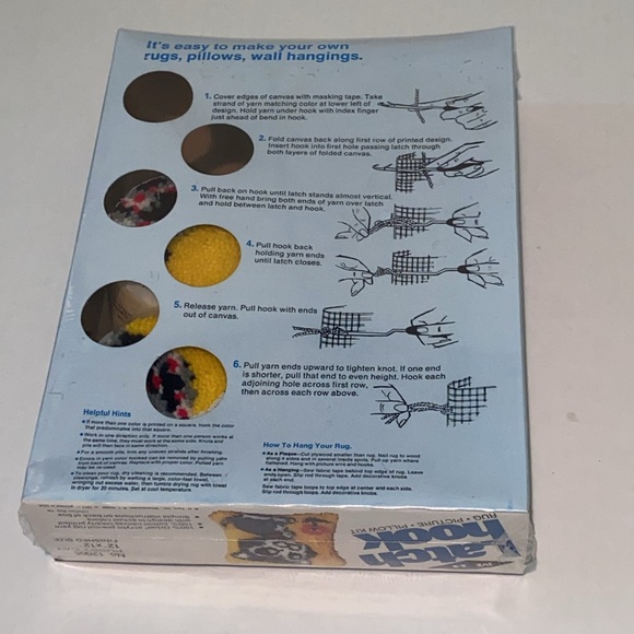 M And H Yarn Inc. New Vintage Latch Hook Kit with Cat Design - Picture 2 of 5